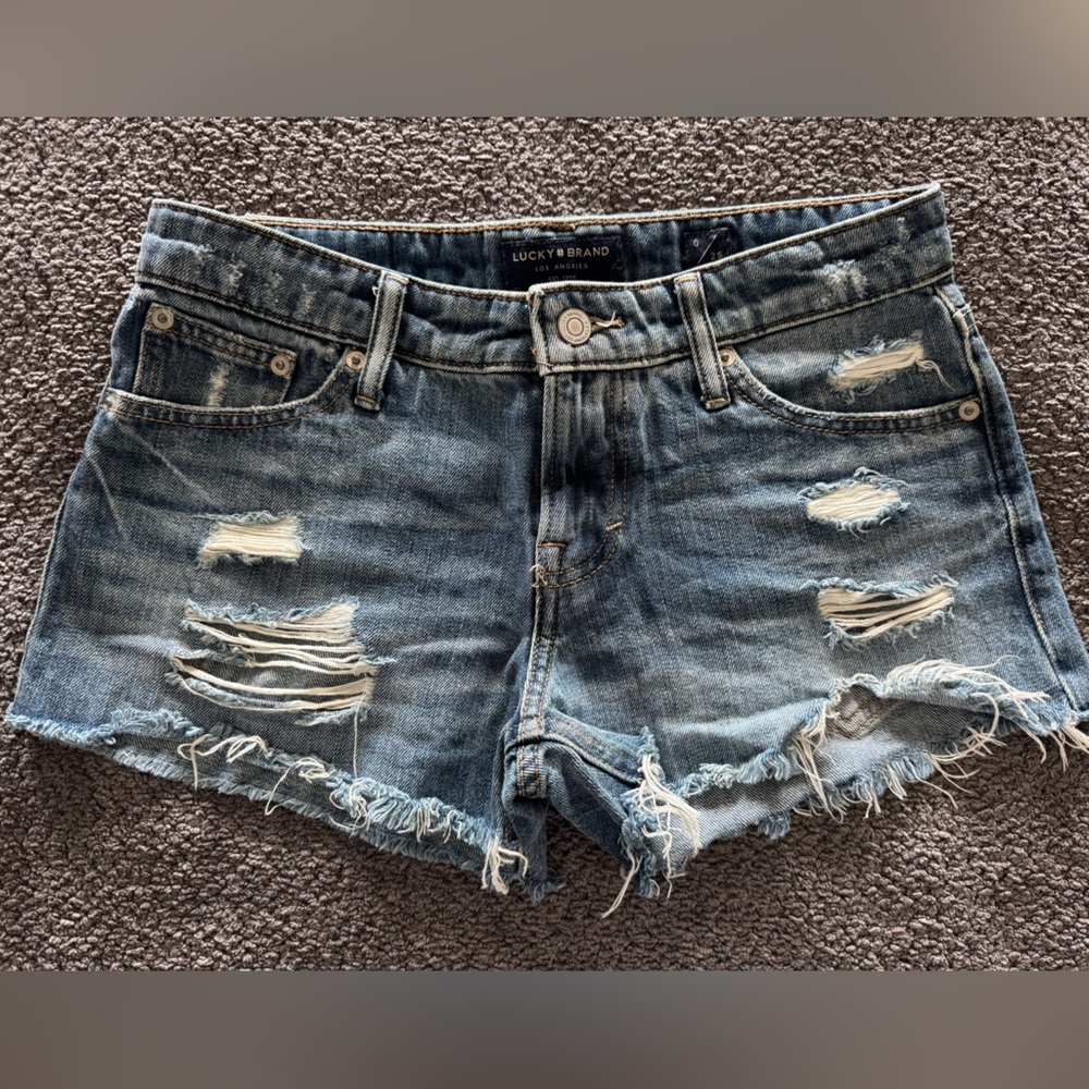 Lucky Brand Women's Distressed Blue Denim Shorts